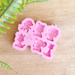 Small safari animals silicone mold