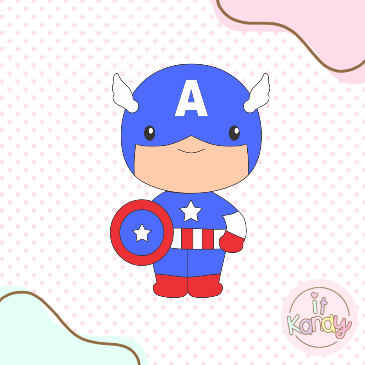 Captain America inspired multi pc cookie cutter